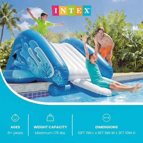 Vista 2 de Intex Hinchable, diseño de arcoíris anillo centro de juego, 135 pulgadas x 81 pulgadas x 50 pulgadas para +6 años