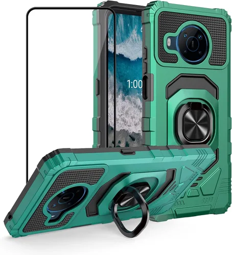 Vista 8 de Ailiber Funda para Nokia X100, Nokia X100 con protector de pantalla de vidrio templado, soporte de anillo para montaje magnético de automóvil, funda