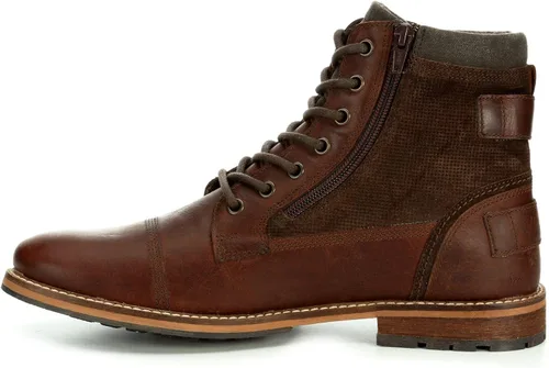 Vista 4 de Franco Fortini Dalton - Botas de combate resistentes de cuero con punta redonda para hombre