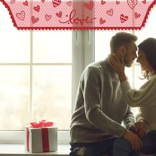Vista 7 de Tatuo Bufanda para el día de San Valentín, mantel de encaje con corazón rojo para el día de San Valentín, boda, aniversario, sala de estar