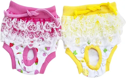 Vista 2 de Tangpan Pañal clásico de algodón con nudo de lazo para mascotas, lavable, paquete de 2 unidades (S)