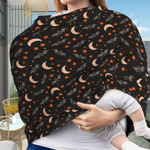 Vista 2 de Bats Star Moon - Fundas de asiento de automóvil para bebé, cubierta suave para cochecito de bebé, fundas de lactancia materna para niñas y niños