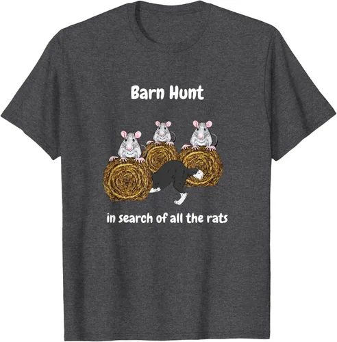 Vista 22 de Funny Barn Hunt - En busca de las ratas con Border Collie Camiseta, Negro