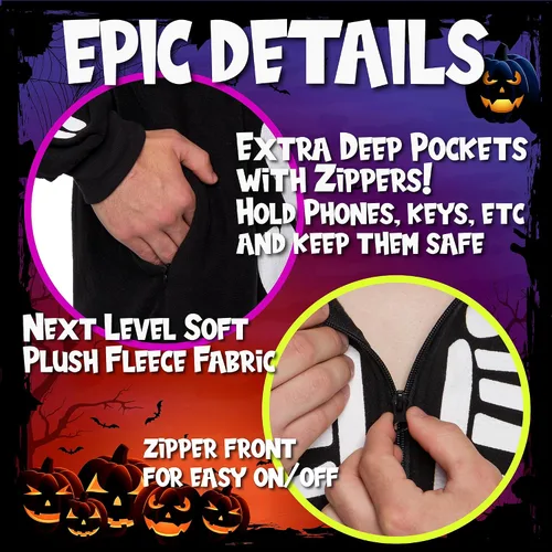 Vista 5 de Funziez! - Disfraz de animal de una pieza para adultos, diseño de felpa para Halloween, traje de cosplay de fruta para mujer y hombre