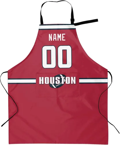 Vista 38 de Delantal con bolsillos, nombre personalizado y número, regalos personalizados para hombres y mujeres fanáticos del fútbol