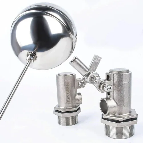 Vista 4 de Válvulas, 1PC 1/2 "3/4" 316 válvula de bola flotante de acero inoxidable, controlador de nivel de agua completamente automático para tanque