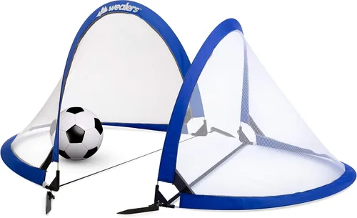 Vista 8 de Juego de 2 porterías de fútbol plegables con bolsa de viaje, redes de portería de fútbol ultra portátiles de 4 pies para la playa, parque infantil