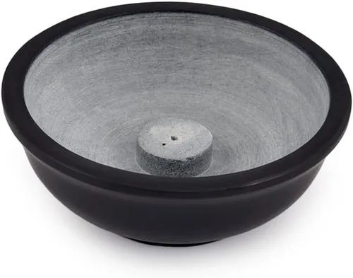 Vista 2 de Kaizen Casa Soporte para incienso, cuenco quemador de incienso para palo, atrapa cenizas de incienso de piedra para el hogar, oficina, meditación