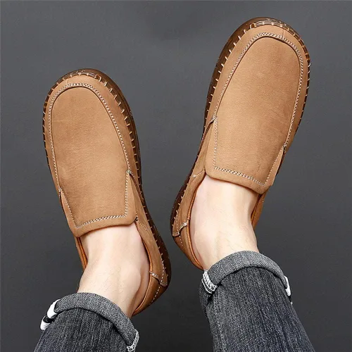 Vista 4 de GEXECEUSS Mocasines ligeros para hombre, zapatos de conducción sin cordones, mocasines informales, mocasines planos, zapatos de barco, zapatos