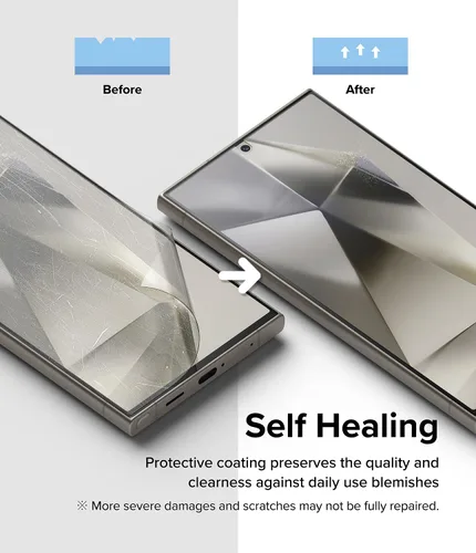 Vista 7 de Ringke Película doble fácil [protección de 4 capas] compatible con Samsung Galaxy S24 Ultra Protector de pantalla 5G, revestimiento de reparación