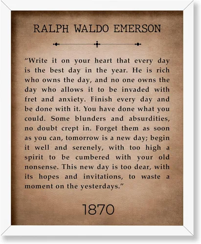 Vista 8 de Poster Master Póster de Ralph Waldo Emerson – Escríbelo en tu corazón Impresión – Arte de cita motivacional – Regalo inspirador para hombres