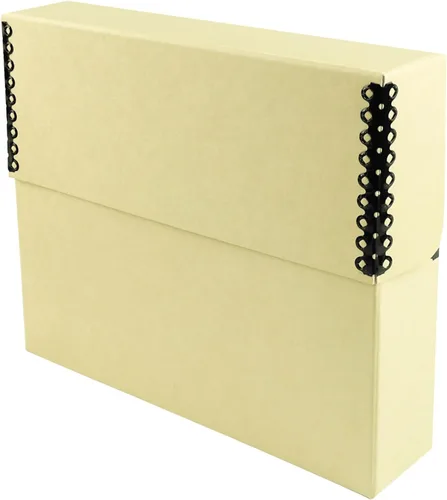 Vista 19 de Lineco Caja de almacenamiento de documentos archivados con borde metálico, caja de cartón libre de ácidos gris, organiza y almacena archivos