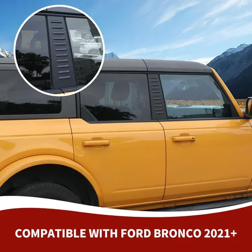 Vista 3 de RAZPOY Cubierta para panel de poste de pilar Bronco B, calcomanía para ventana de puerta trasera compatible con Ford Bronco 2021-2023 Accesorios