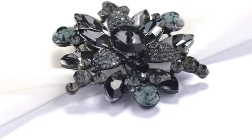 Vista 4 de YOQUCOL Broche con forma de flor de diamantes de imitación de cristal austriaco vintage para mujer