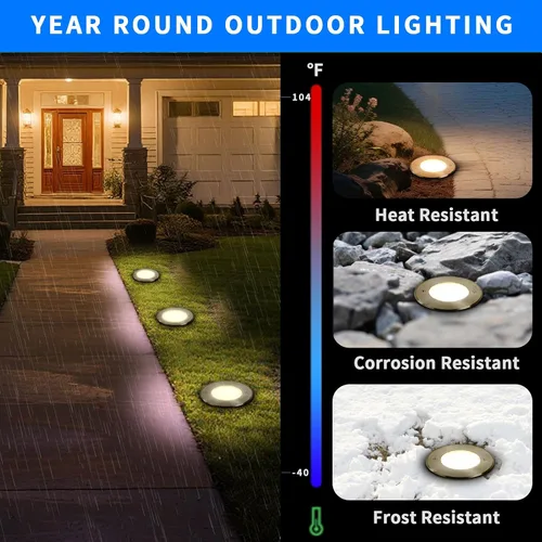 Vista 5 de Luces de suelo para exteriores de 5 W, voltaje de línea 110 V 120 V, iluminación impermeable de paisaje cableada, lámpara subterránea empotrada
