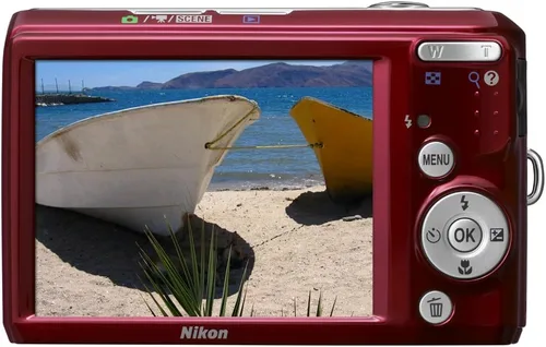 Vista 2 de Nikon Coolpix L20 - Cámara digital de 10MP con zoom óptico de 3.6 y LCD de 3 pulgadas, color rojo oscuro