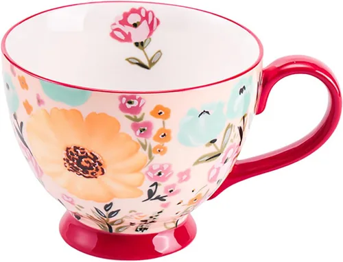 Vista 10 de Taza de Café de Cerámica Grande Hecha a Mano de Otoño (600ml) Linda Taza Vintage de Cereales con Flores para Otoño Taza Acogedora para Regalo