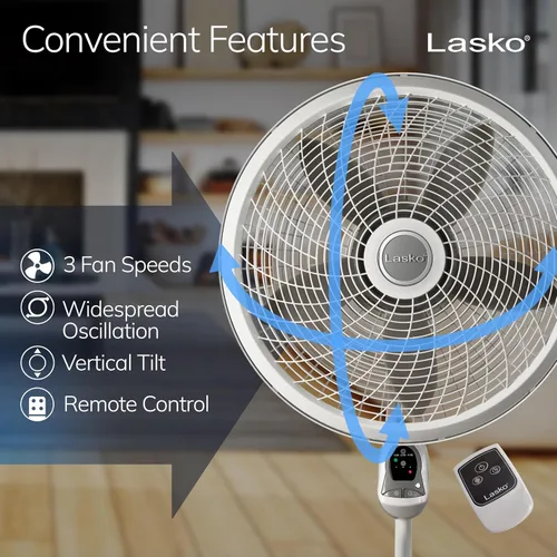 Vista 3 de Lasko - Ventilador de pie ciclónico con control remoto 1885