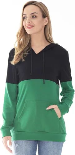 Vista 16 de Bearsland - Suéter de lactancia para mujer, con capucha y bolsillos, para maternidad Verde Armada (ArmyGreen)