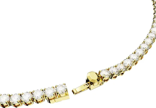 Vista 3 de Swarovski Matrix Tennis Necklace with Bright Blue Crystals on a Rhodium Finished Setting