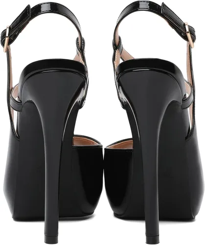 Vista 6 de Joseywade Sandalias de tacón alto con plataforma para mujer, sandalias de tacón alto con punta abierta, zapatos de vestir de fiesta de tacón