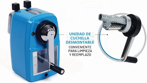 Vista 3 de Carl Angel-5 - Sacapuntas para artistas y profesores de alta resistencia, manivela manual de precisión con parada automática, compatible con lápices