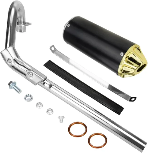 Vista 11 de FVRITO Kit de montaje de tubo silenciador de escape de alto rendimiento para CRF50 XR50 70cc 110cc 125cc Taotao DB14 DB10 SSR SR110 Rocketa xpro Azul