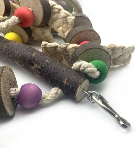 Vista 5 de Bloques de pájaros nudos que rasgan el juguete, multicolor madera natural