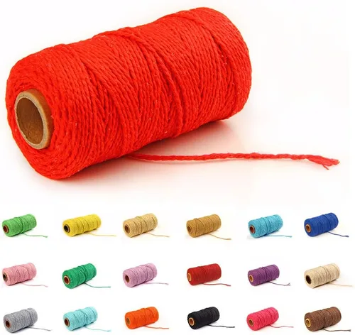 Vista 11 de Cordón de macramé de algodón 2 mm x 109 yardas, cuerda de algodón colorida para manualidades DIY, ganchos de plantas (Beige)