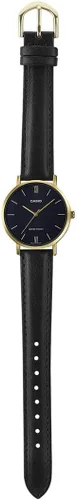Vista 5 de Casio LTP-VT01GL-1B nuevo reloj analógico original para mujer correa de cuero negro LTP-VT01
