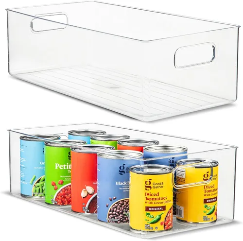 Vista 31 de Contenedor de plástico transparente para almacenamiento de alimentos con asas para organizar cocina, despensa, refrigerador, congelador, despensa
