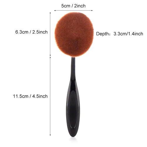 Vista 2 de Yoseng Brocha ovalada para base de dientes, cepillo de dientes grande, aplicación rápida e impecable, crema líquida en polvo, base de protector