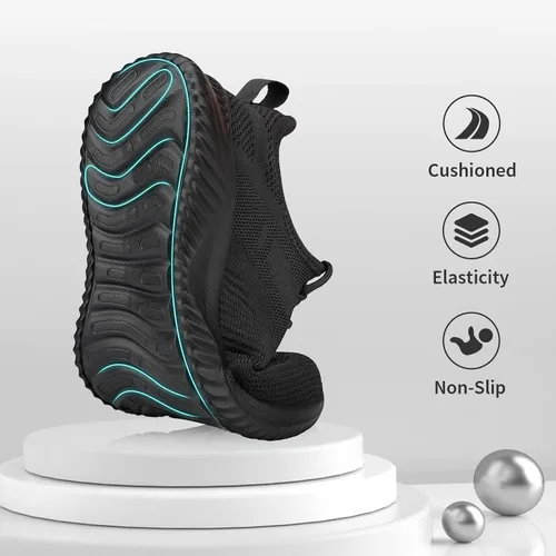 Vista 5 de Flysocks Slip On Sneakers for Women-Non Slip Gym Sports Shoes Lightweight Comfortable Walking Tennis Shoes
