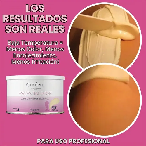 Vista 5 de Cera Cirépil sin tiras, Rosado escential tin