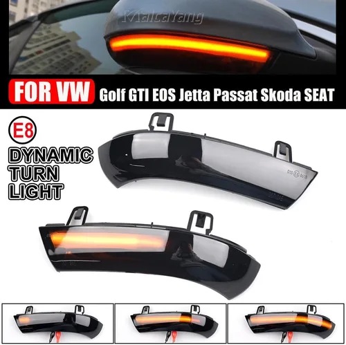 Vista 5 de Indicador de señal de giro de espejo lateral, luz LED secuencial dinámica para VW Golf 5 GTI V Jetta MK5 Passat B6 B5.5 Eos R32 Rabbit, luz
