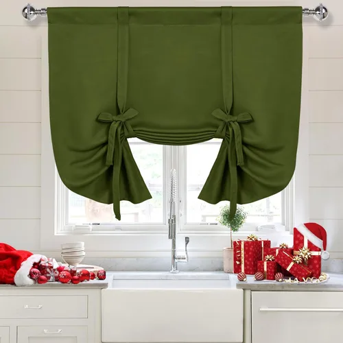 Vista 33 de DWCN Cortinas Opacas - Persiana Enrollable con Lazos para Ventana, Aislamiento Térmico, Oscurecimiento de Habitación, Cortinas con Bolsillo