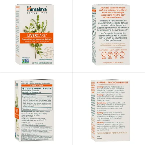 Vista 6 de Himalaya LiverCare, Suplemento de apoyo hepático a base de hierbas que promueve la eliminación de residuos, limpieza del hígado desintoxicación