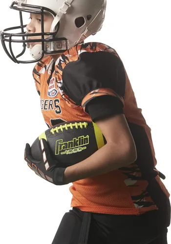 Vista 7 de Franklin Sports Youth + Adult Footballs - Extra Grip 1000 Official Size, Junior + Pee Wee Kids - 1 + 12 Packs Negro/Óptico