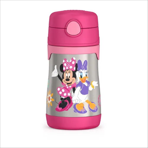 Vista 8 de Thermos Bebé 10 oz. Botella de acero inoxidable con popote emergente, coches