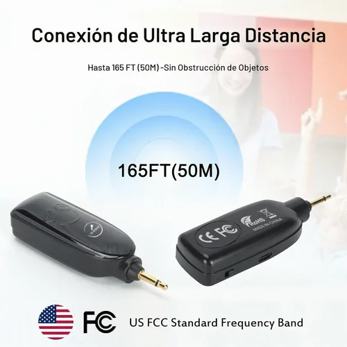 Vista 3 de Micrófono de auriculares inalámbricos 2.4G, micrófono de mano y de mano, rango de 165 pies