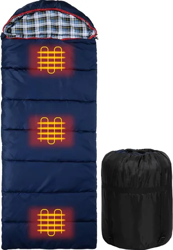 Vista 19 de REDCAMP Saco de dormir de franela para adultos, cómodos sacos de dormir de algodón para campamento, mochileros, senderismo, con capucha desmontable