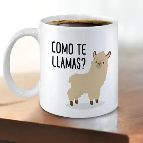 Vista 3 de Como Te Llama Taza – Regalos de temática de llama Gag de taza de café para los amantes de la llama