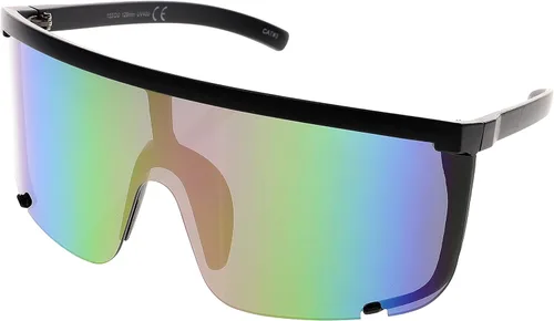 Vista 2 de Gafas de sol impecables unisex de gran tamaño con lentes espejadas, montura negra mate