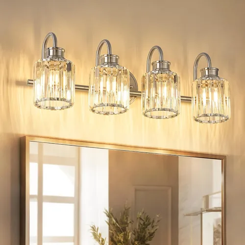Vista 12 de ORB Accesorios de Iluminación para Baño con Pantalla de Cristal K9 Iluminación de Baño Sobre Espejo Luces de Tocador para Sala de Estar, Dormitorio