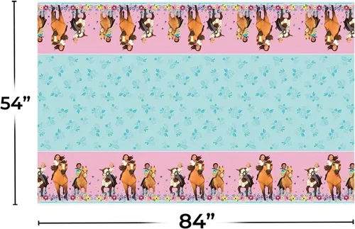 Vista 2 de Spirit Riding Free - Mantel rectangular de plástico para mesa, 54 x 84 pulgadas, 1 unidad