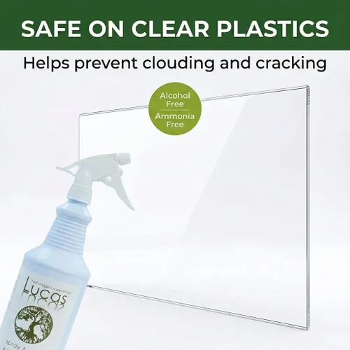Vista 3 de Spray limpiador de acrílico y plástico para superficies no porosas y camas de bronceado, listo para usar, limpiador sin rayas para plexiglás