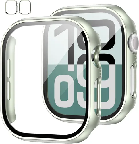 Vista 9 de JZK - 2 fundas con protector de pantalla de vidrio templado para Apple Watch Series 3/2/1 de 38 mm, ultradelgadas, de cobertura completa Negro/Negro