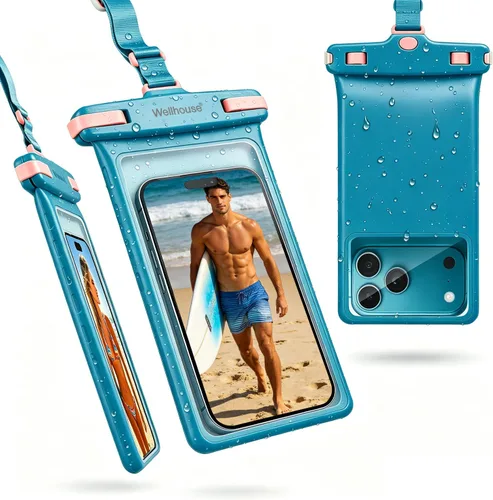 Vista 28 de wellhouse Funda impermeable para teléfono, estuche impermeable para iPhone 16 15 14 13 12 Pro Max XS Samsung, bolsa seca para celular IPX8 3D