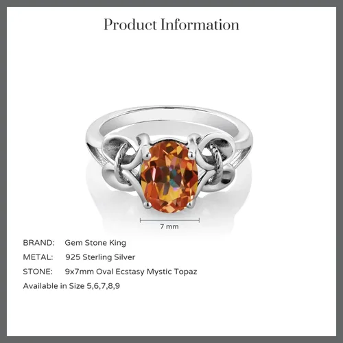 Vista 73 de Gem Stone King Anillo de compromiso ovalado con piedra natal para mujer, plata de ley 925, ovalado de 0.354 x 0.276 in, anillo de compromiso