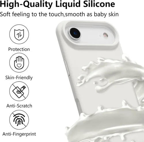 Vista 438 de Funda magnética de silicona para iPhone 13 Pro, color blanco antiguo [Compatible con Magsafe] [Forro de microfibra suave antiarañazos], funda